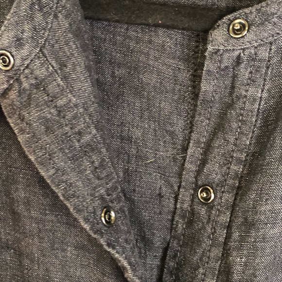 Eileen Fisher Linen Chambray Gray Shirt Dress - Picture 7 of 8